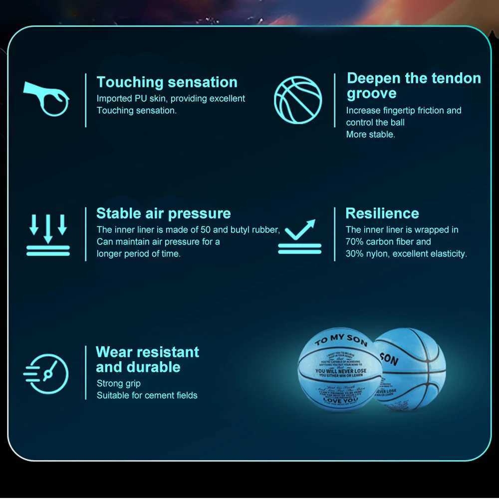 Sports Traning Basketball No7 Size TPU Student Basketball for Sons Boys Birthday Graduation Day Gift Blue ColorW251115