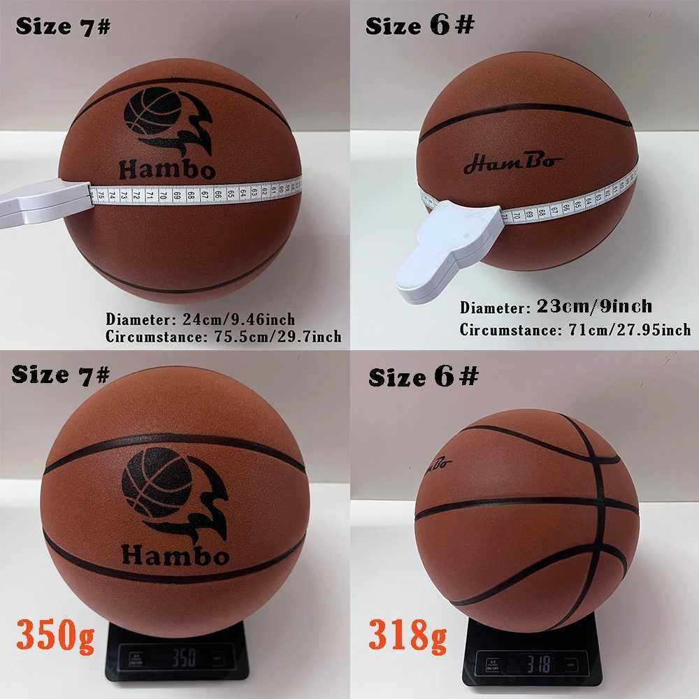 Mute Bouncing Basketball Ball Standard Dia 24cm/23cm Indoor Dribble Practice Silent Ball College Basketball Bounce Quiet at HomeW251115