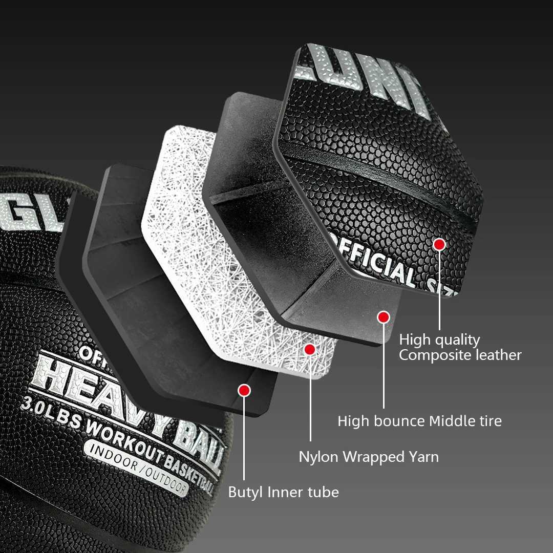 Aggravated Basketball 3lbs Size 7 Indoor Outdoor Special Training Heavy Ball for Improving Ball Handling Dribbling Passing SkillW251115