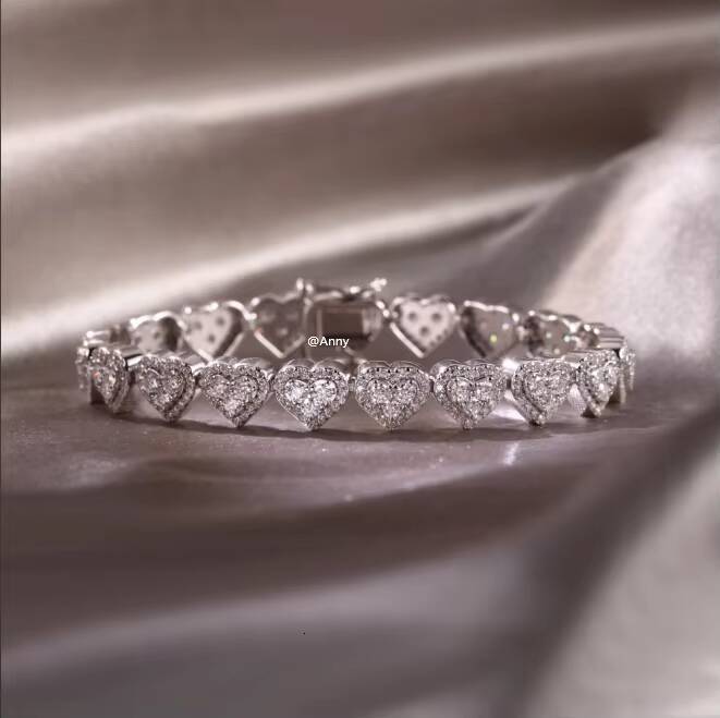 Fine 925 Sterling Silver VVS Moissanite 10MM Prong Cuban Bracelet Rapper Men Jewelry Iced Moissanite Cuban Chain Bracelet