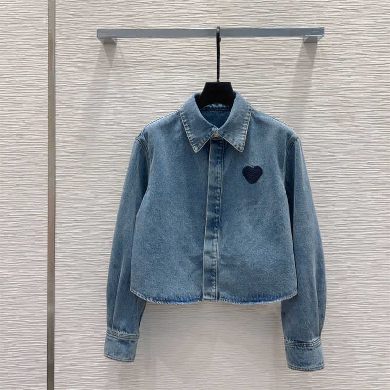 designer denim jacket Womens Coats luxury Embroidery Buttons spring Style Jackets High Quality lapel Jeans top streetwear