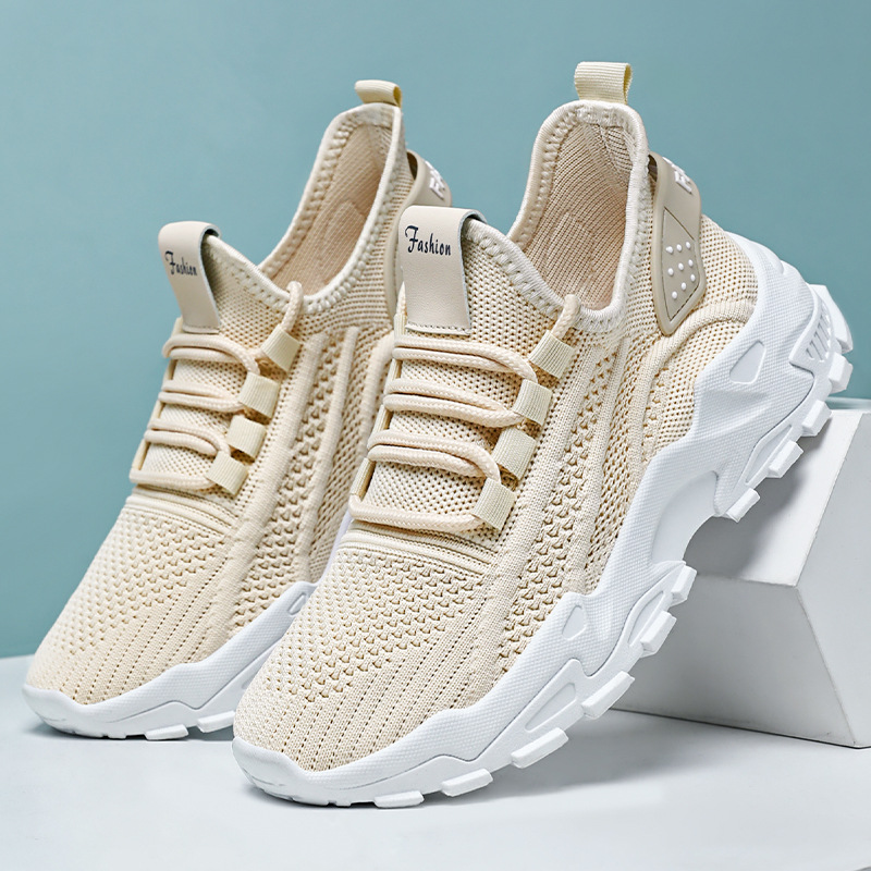 Women'S Fashion Solid Color Lace Up Low Top Sports Shoes, Breathable Fabric Upper, PVC Sole, Superfine Fiber Insole, Hand Washable