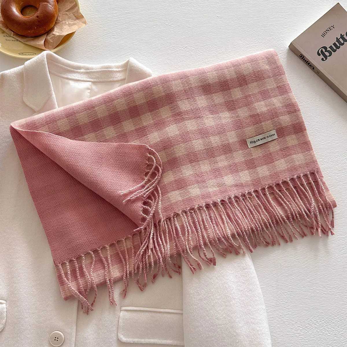 Luxury 2025 New Stripe Plaid Men Women Scarf Elegant Stylish Imitation Cashmere Shawl Lady Winter Pashmina Versatile Warm Wrap Scarf Y251115