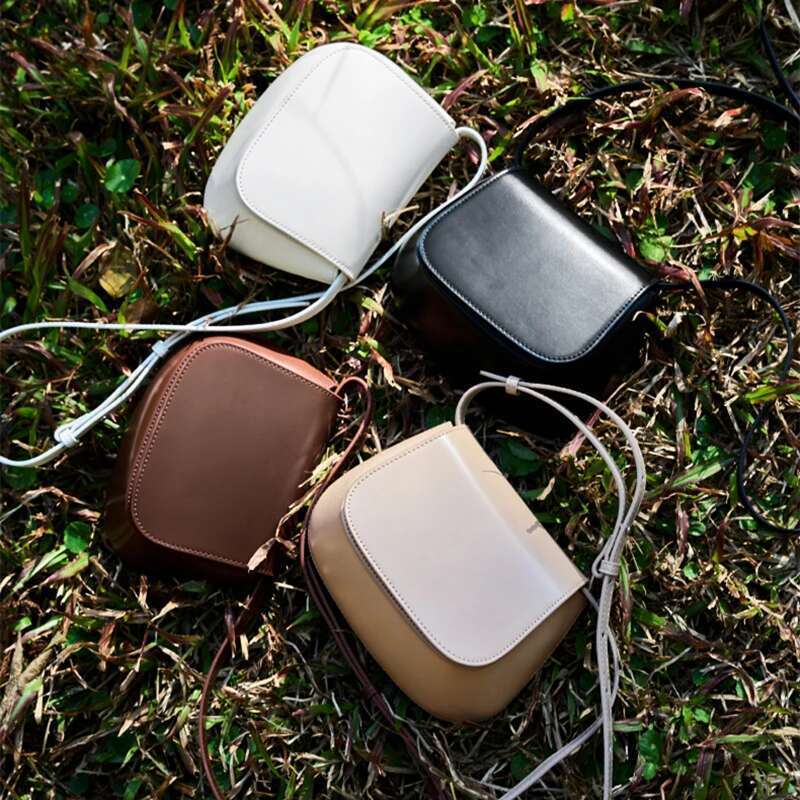 Classic Genuine Leather Saddle Small Shoulder Bags For Women Designer Crossbody Purses Cow Ladies Handbags