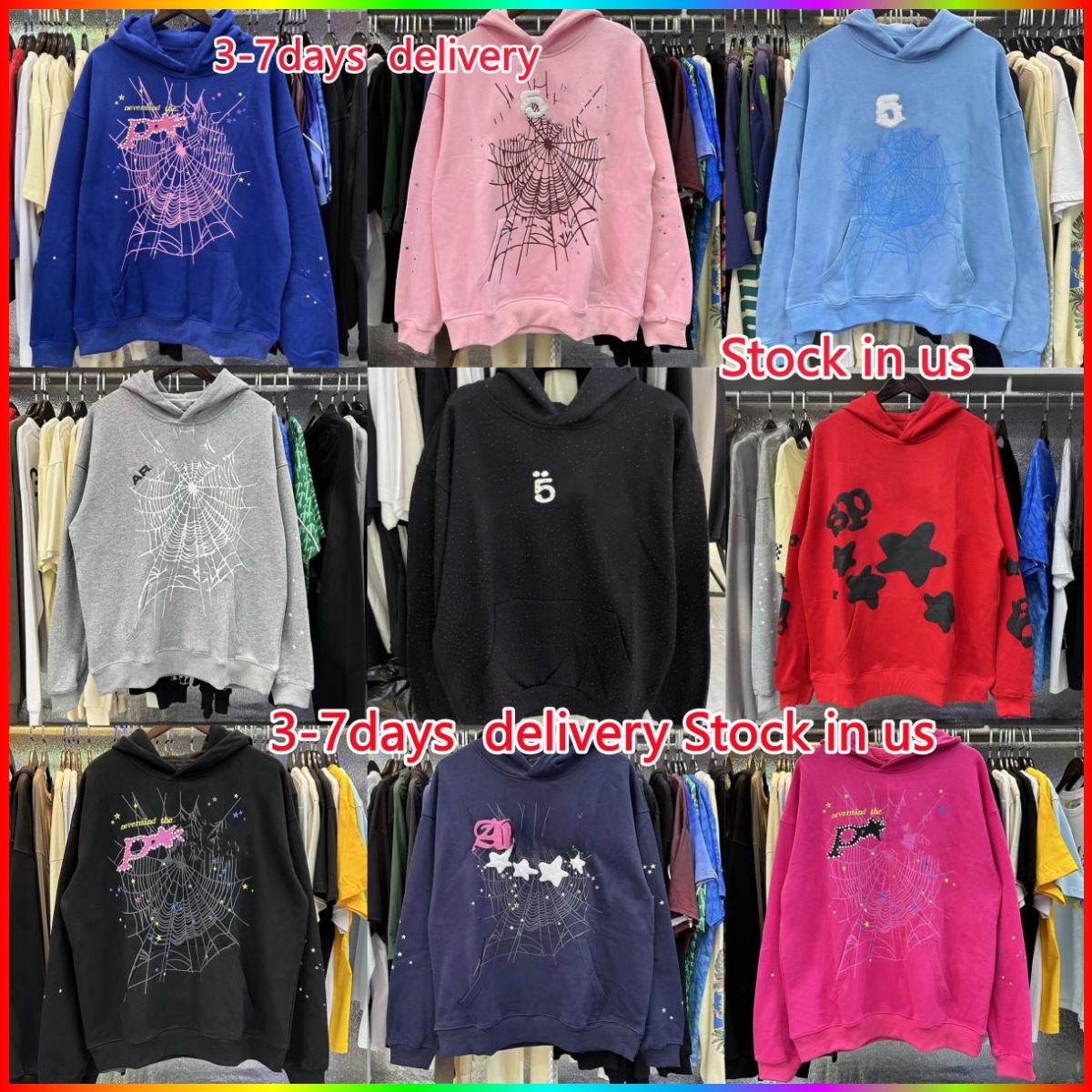 Designer hoodie spider hoodie Mens Hoodie For men Sweatshirts Hoody Young Thug Women polo Web Hoodies Tracksuit Puff Print Pullover