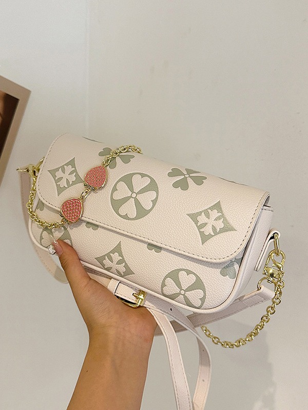 2025 summer new vintage high-grade printed crossbody bag women's fashion all-match commuter shoulder bag