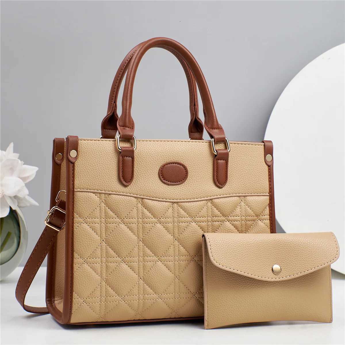 Womens Handbag Tote Large Capacity Crossbody Shoulder Bag with Small Clutch Purse Wallet Female Top-handle BagsW251115