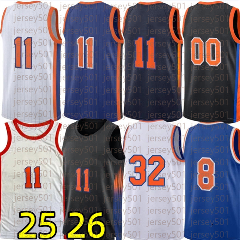 25 26 New Yorks Knick Basketball Jerseys Jalen Brunson Karl Anthony Towns OG Anunoby Josh Hart Mikal Bridges Miles McBride Clarkson Guerschon Yabusele