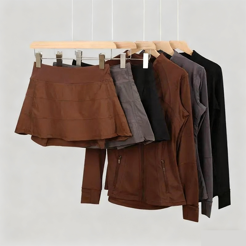 2025 New Women's luluity lemonics Short Yoga skirt High Waist Seamless luluity lemonics Clothing Set Yoga Quick Dry Fitness Workout luluity lemonics jakets