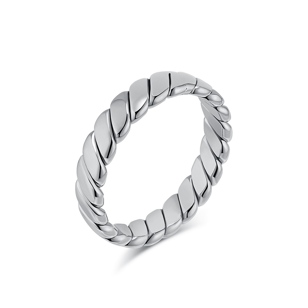 Light Luxury Women's Titanium Steel Ring with 18K Gold Plate - Unique Geometric Design