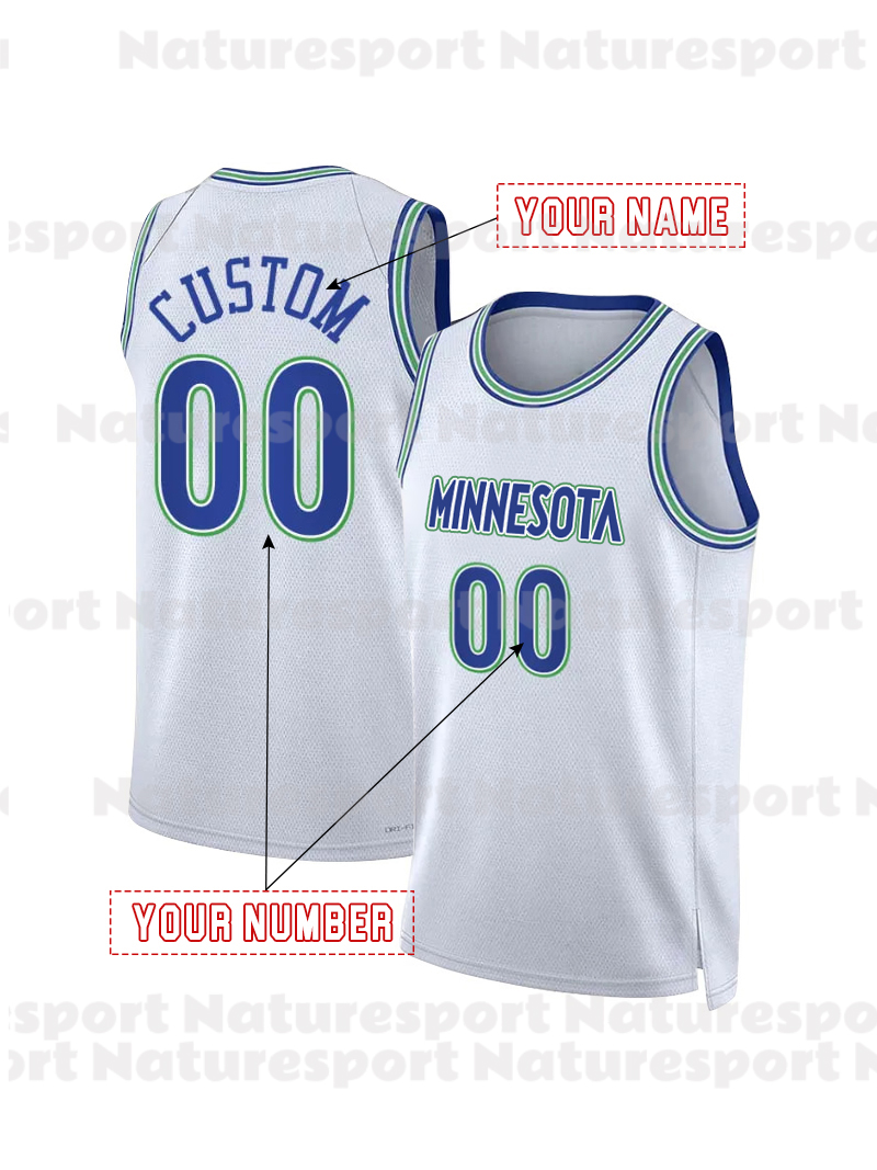 2025 Anthony Edwards Gobert Clark Custom Basketball Jersey Stitched Personalized Naz Reid DiVincenzo Hyland McDaniels Miller Reid Custom Any Number An