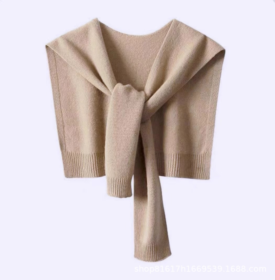 K402 Internet celebrity new shawl outerwear women's fashion shawl outerwear knitted solid color cervical vertebra protection spring and autumn sh