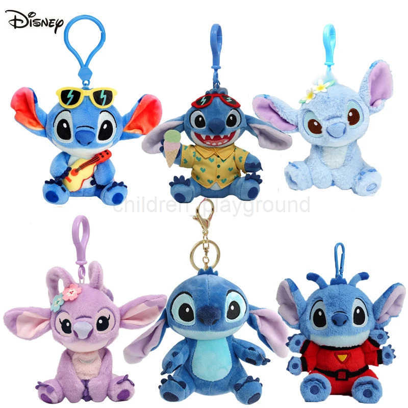Disney 10-16cm Disney Pixar Toy Story Stitch Angel Simba Plush Toys Woody Buzz Lightyear Forky Keychain Pendants Stuffed Dolls W20250416