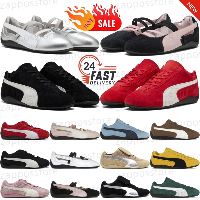 Designer Ballet slippers womens casual Speedcats shoes mens summer Driving shoes Suede sneakers ladies dancing shoes Silver Black white Germany Bella leather shoe