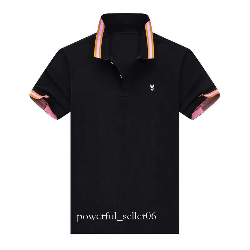Psychological Shirt Mens Designer Polos T Shirt Casual Pure Cotton For Golf Baseball Business American Short Sleeve Sports Tops USA Streetwear Psychic Bunny 5d1