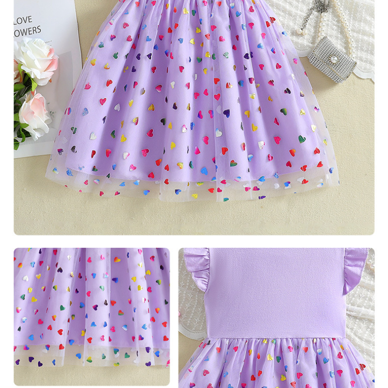 DISNEY kids designer clothes dress short-sleeved unicorn printed mesh baby clothes kids clothes baby girl dress
