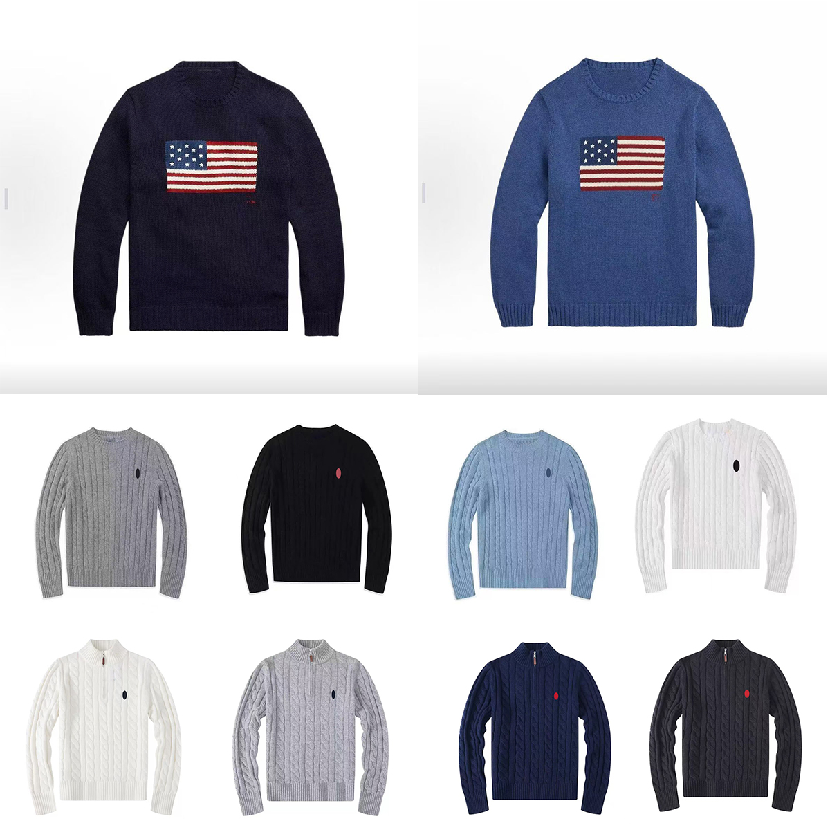 Designer Sweater Men Sweater Polo Men Europe Size Autumn Winter Knitting Sweater Men Designer Knit Sweaters Mens Closure Warm Outerwear Option Soft Knitted Fabric