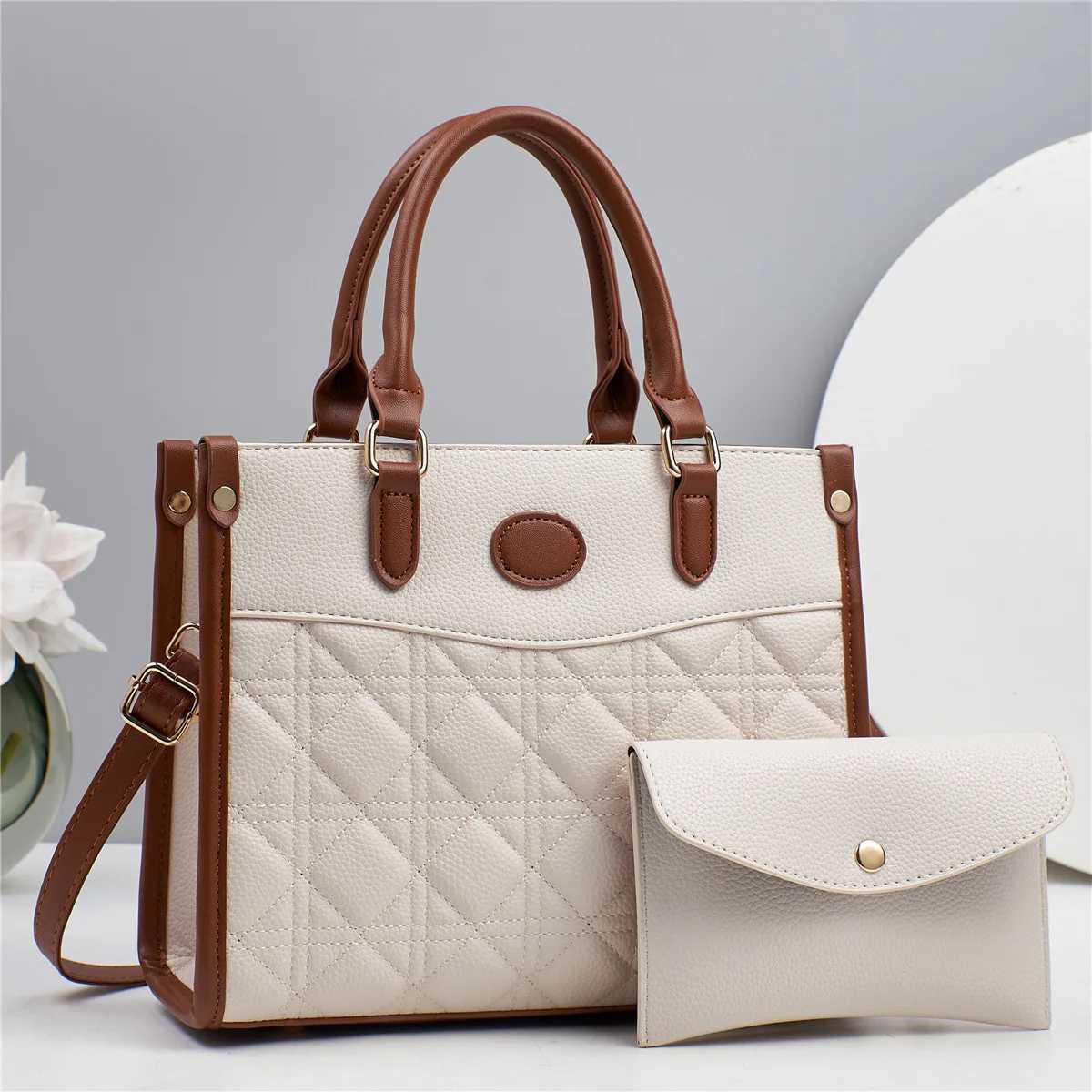 Womens Handbag Tote Large Capacity Crossbody Shoulder Bag with Small Clutch Purse Wallet Female Top-handle BagsW251115