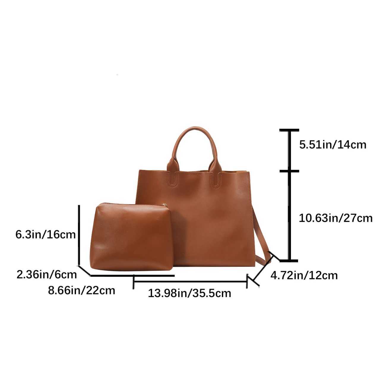 Top Brand Shoulder Bag Black Classic Handbag 2 Set Casual Tote Ladies High End Commute Bag Large Capacity Pu Leather Sac A MainW251115