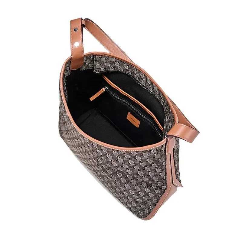 Fashion Hobo Bag Womens Shoulder Bag Geometric embroidery Old Flower Handbag Large Capacity Commuting Versatile Crossbody BagW251115