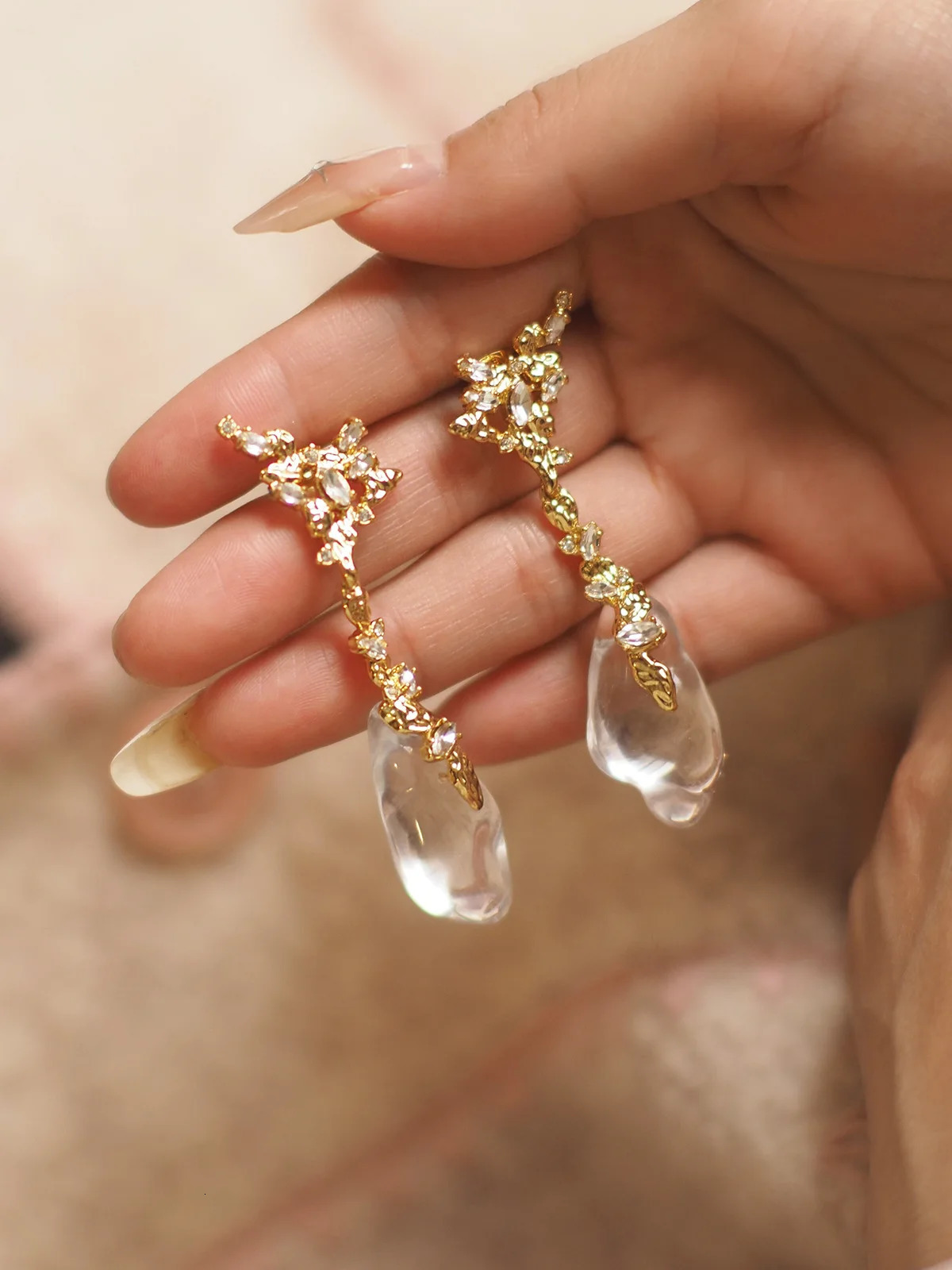 Crystal Geometric Rhinestone Stud Earrings - Vintage Retro Sparkling Elegant Jewelry 251114