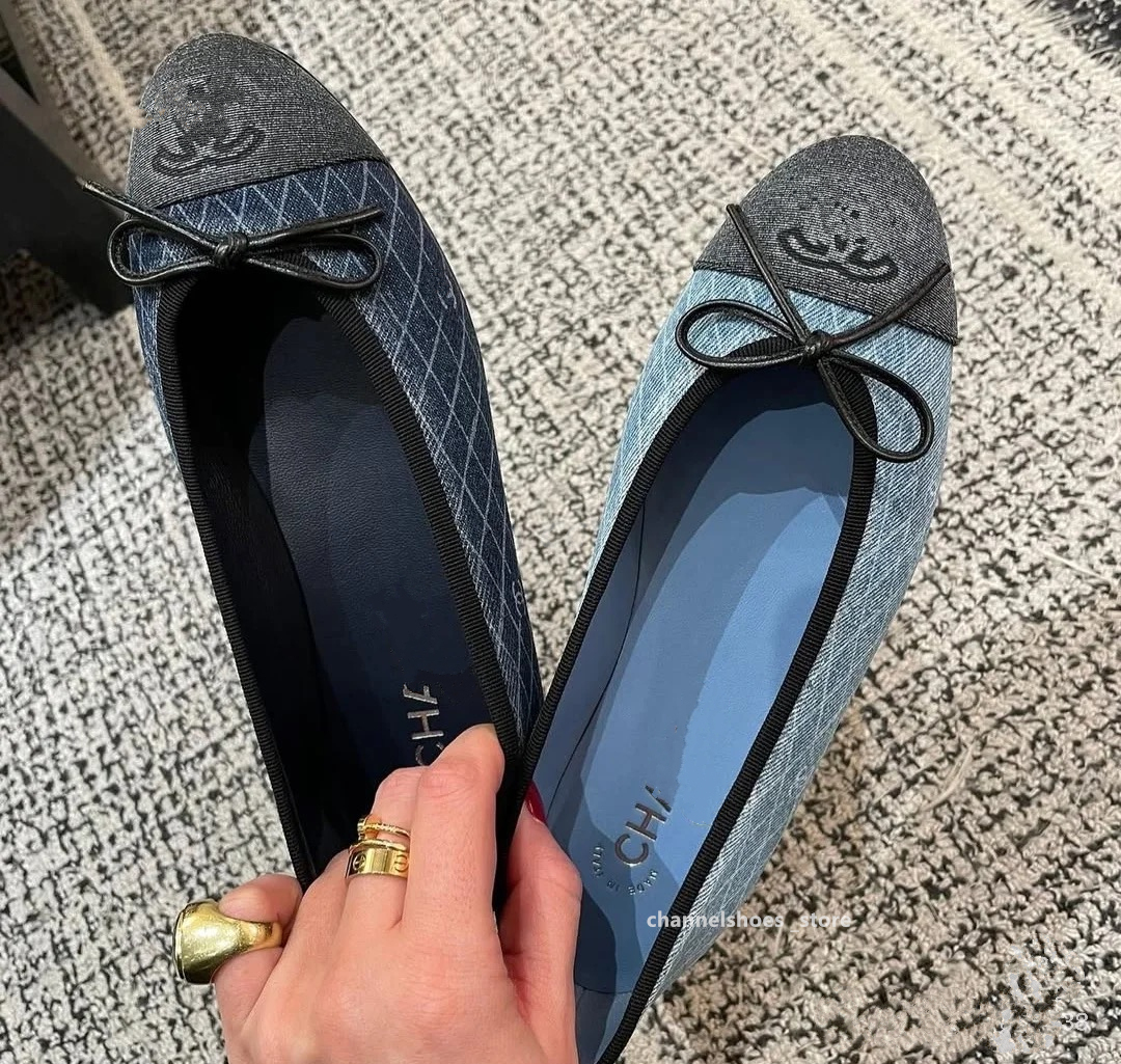 Paris Ballet Flats Classic Shoes Women Basic 2025 Leather Tweed Cloth torys Ballet Shoe Fashion Luxury brand designer Flats Women quilted Shoes chan ch