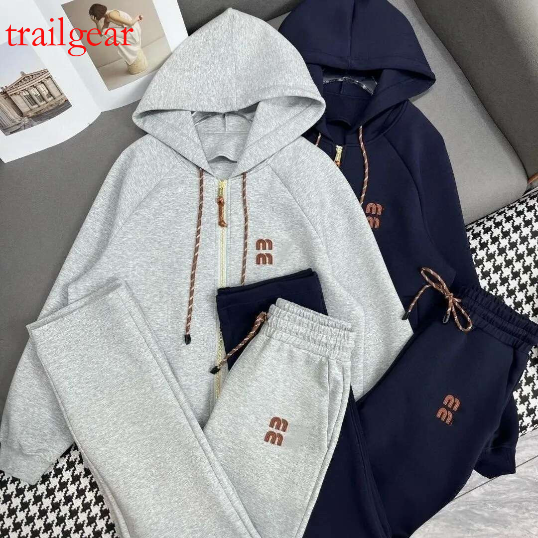 Womens tracksuit designer women suit fashion letter embroidery set cardigan hoodie casual trousers two-piece woman sportswear