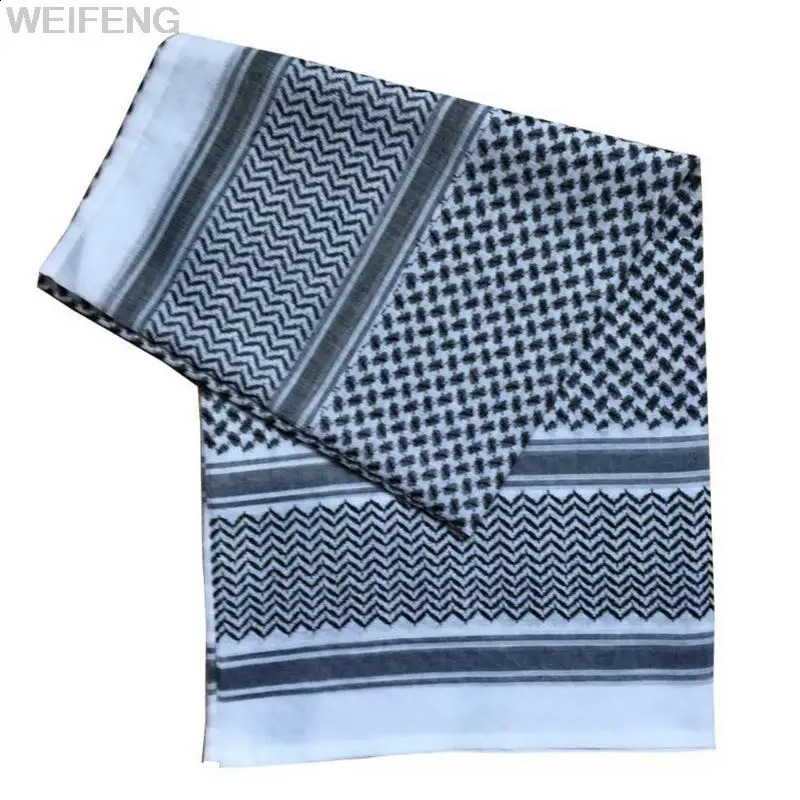 Muslim Shemagh Scarf Traditional Islamic Accessories Headscarf Islamic Neck Wrap Headscarf Windproof Arab Keffiyeh Shemagh Scarf 250411