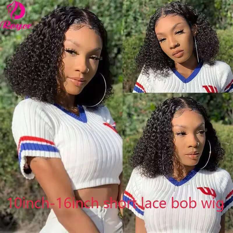 180 Density 30 Inch Wig 4C Kinky Curly Edges 13X4 Transparent Lace Front Wigs For Women Human Hair Remy