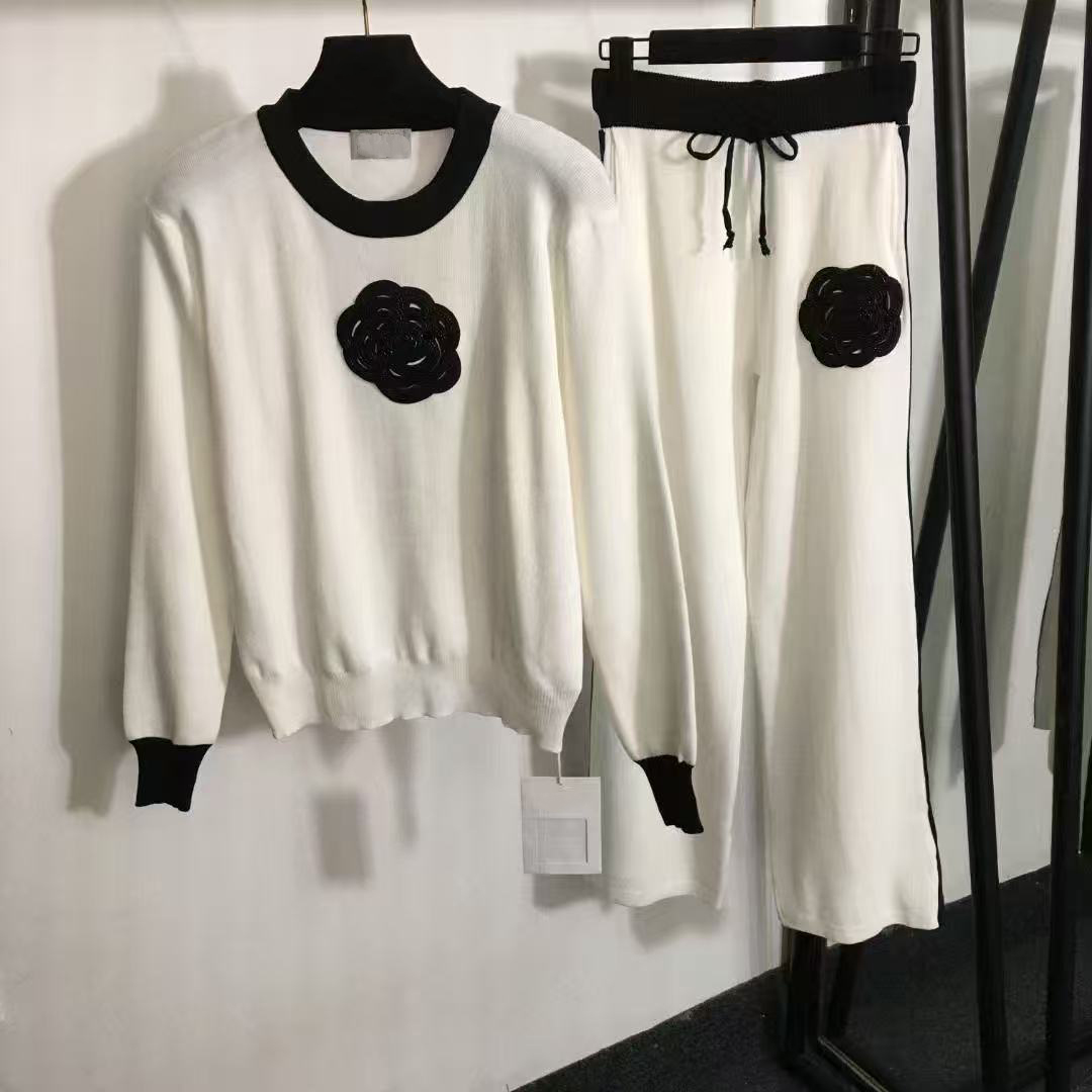 Hooded Drawstring Knit Sweater Pants Set - Casual Loose Two-Piece Suit for Men & Women, S-XXL C260312