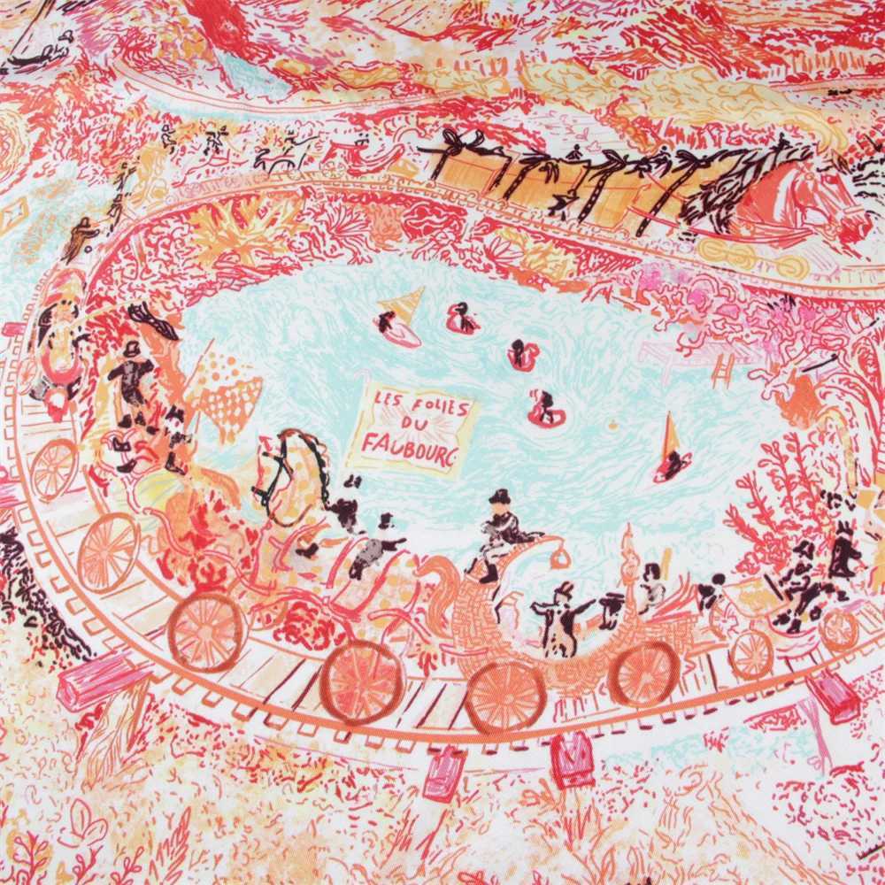 Silk Scarf for Women Forecast City Print Square Scarf Head Echarpes Silk Fountain Womens Bag Beach Shawl Bandana Womens Headscarf 90CM S25415 - view 4