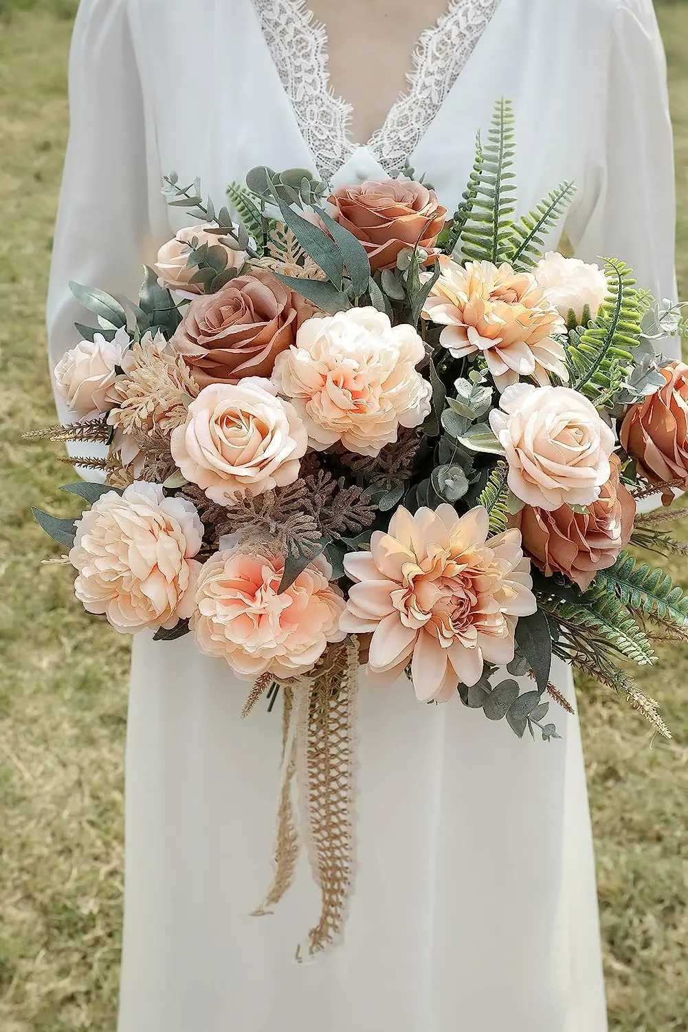 Artificial foam and silk flower box set artificial flowers with stems DIY wedding bouquet central pieces party home decorationXJ250416