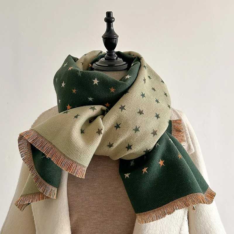 Luxury Women Cashmere Scarf Fashion Stars Print Scarves Lady Shawls Wraps Female Pashmina Warm Thick Blanket Stoles Bufanda Y251115