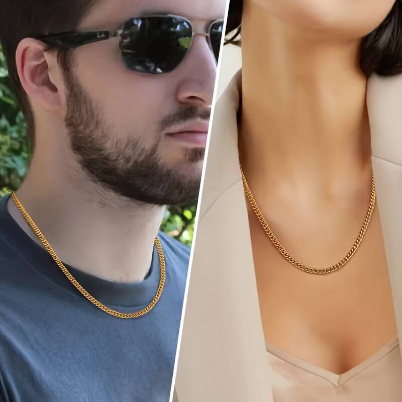 USA 5mm Cuban Link 18K Real Gold Plated Miami Cuban Curb Necklace Hip Hop Jewelry 16/18/20/22/24 Inch Neck Chains for Men Women