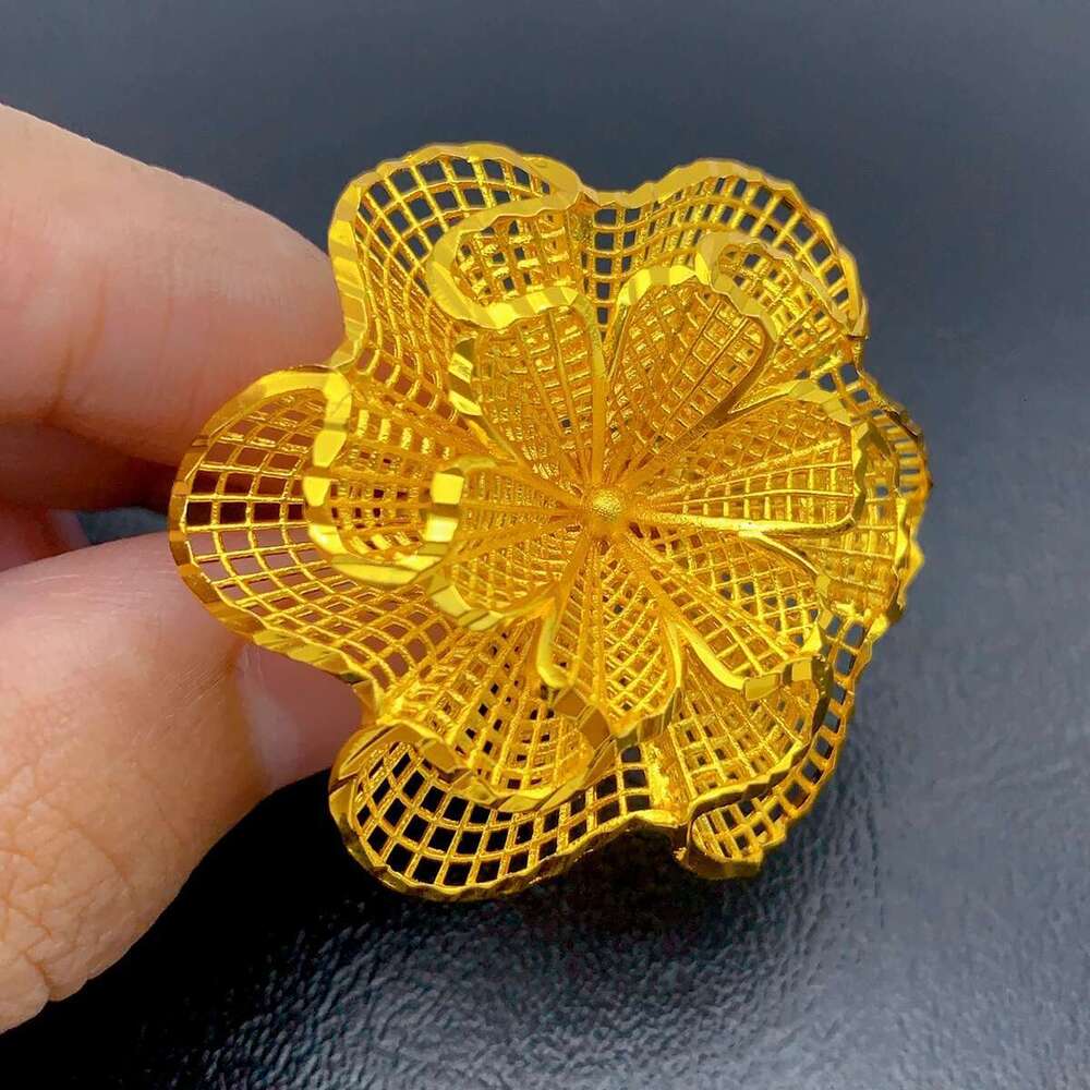 ANIID Ethia Dubai wer Gold Color Big Arab Rings Resizable For Women Wedding Jewelry African Party Gift Nigerian Jewellery