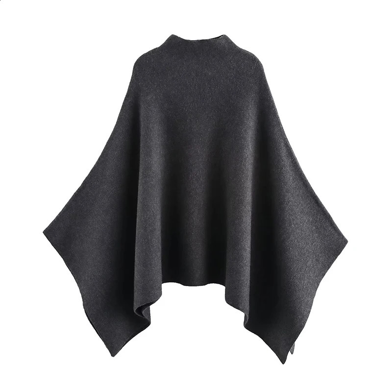 Willshela Womens Fashion Solid Asymmetric Knitted Collar Top Retro O-neck Long sleeved Womens Fashion Womens Top 250410