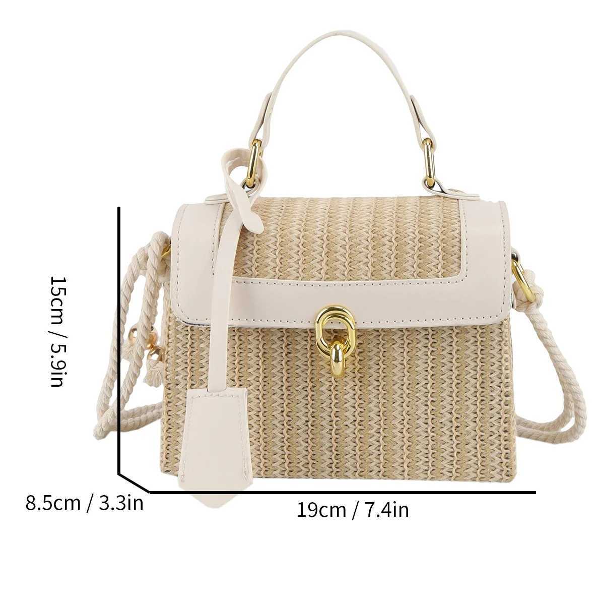 Beach Straw Crossbody Bag For Women 2024 New Designer Boho Summer Bag Pu Leather Handbag And Purse Travel Cross Body Phone BagC250415
