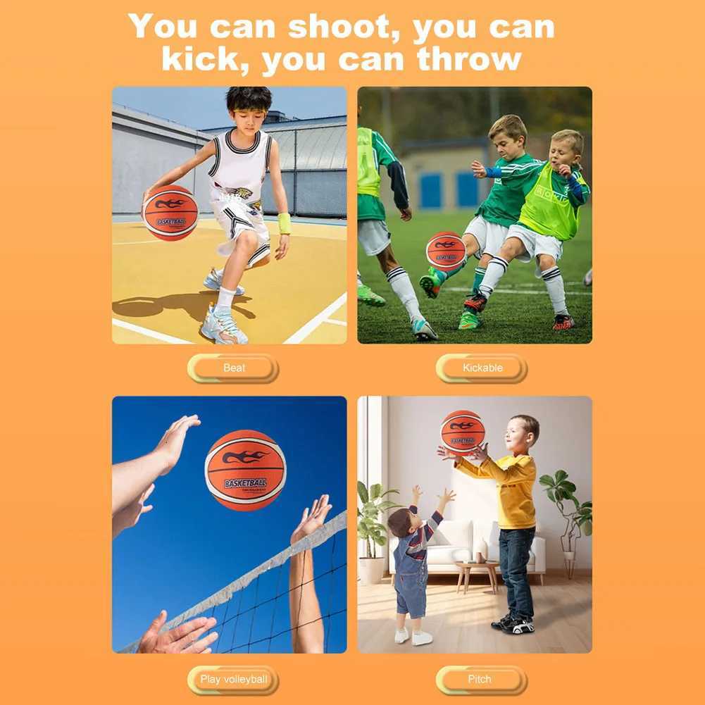 18/21/24cm Silent Basketball High-Resilience Air Bounce Basketball Size 3/5/7 Dribbling Basketball Indoor SportsW251115