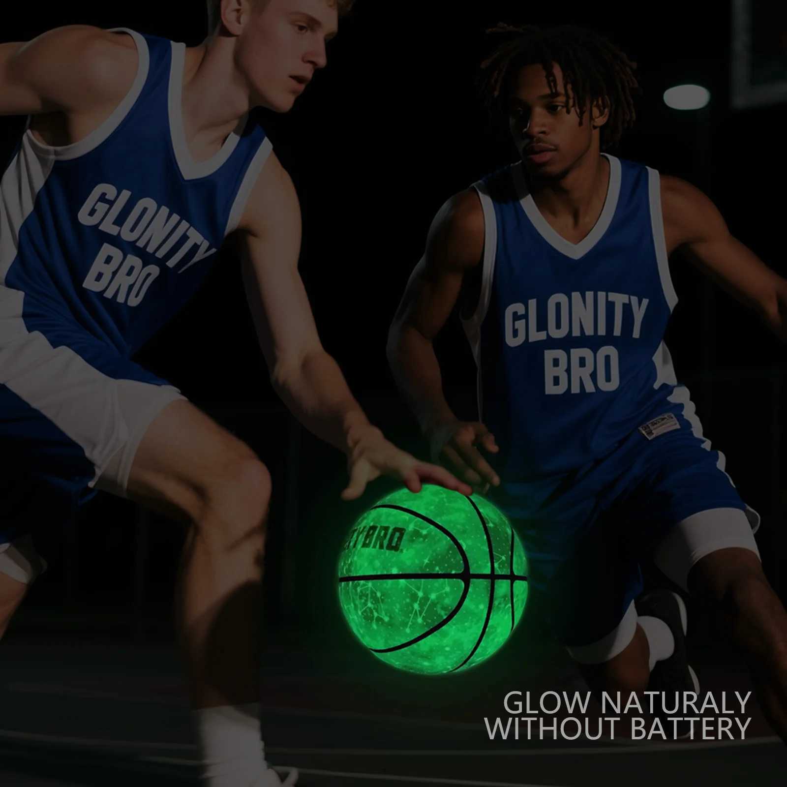 Glowing Luminous Basketball PU Leather Streetball For Youth Adult Indoor-Outdoor Night Game Basketball Training Match Ball GreenW251115