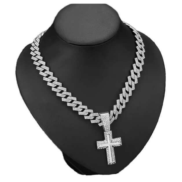 DHcollection Hip Hop Men's Jewelry Iced Out 15mm Width Cuban Chain With Alloy