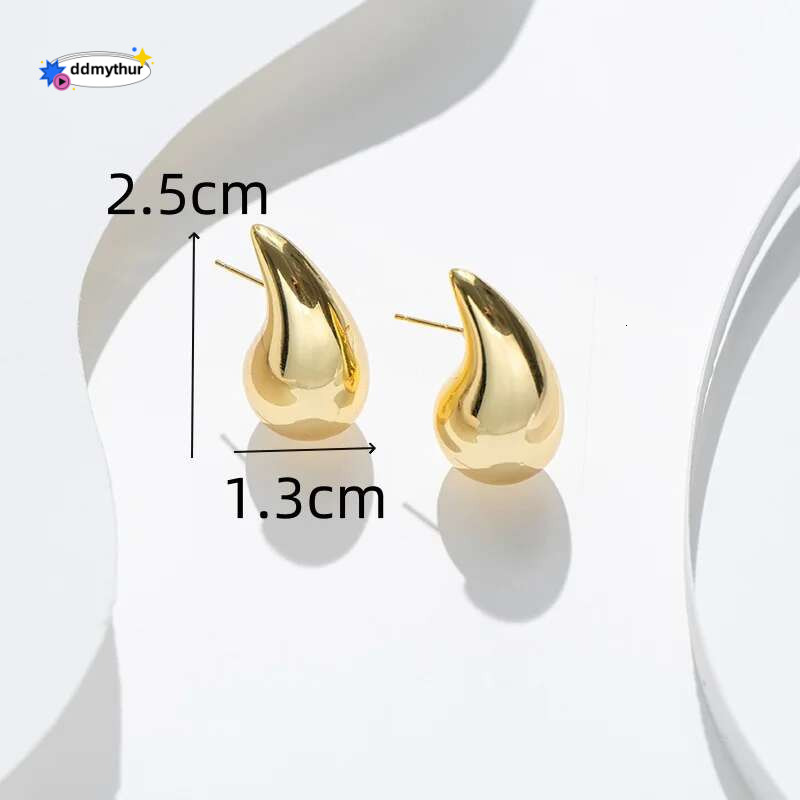 Small Gold Color Water Drop Stud Earring for Women Ear Jewelry Simple Valentine's Day Gift ddmythur