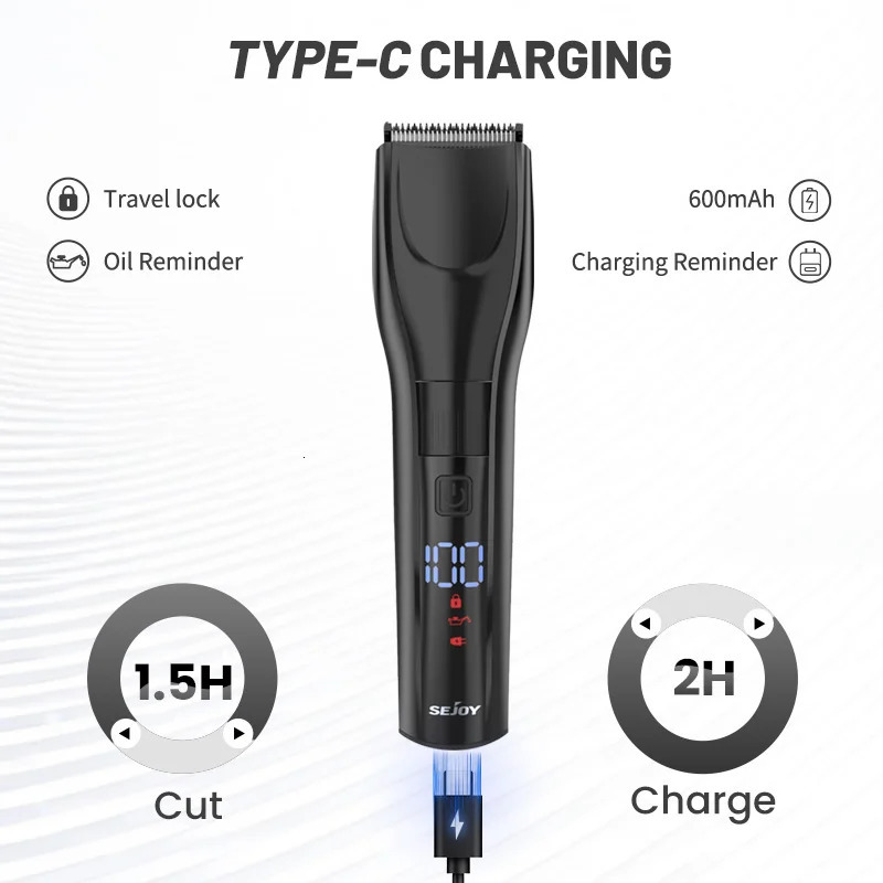 SEJOY Electric Clipper Kit For Men Adjustable Machine Trimmer Professional Rechargeable Hair Cut Barber 251111 C260312