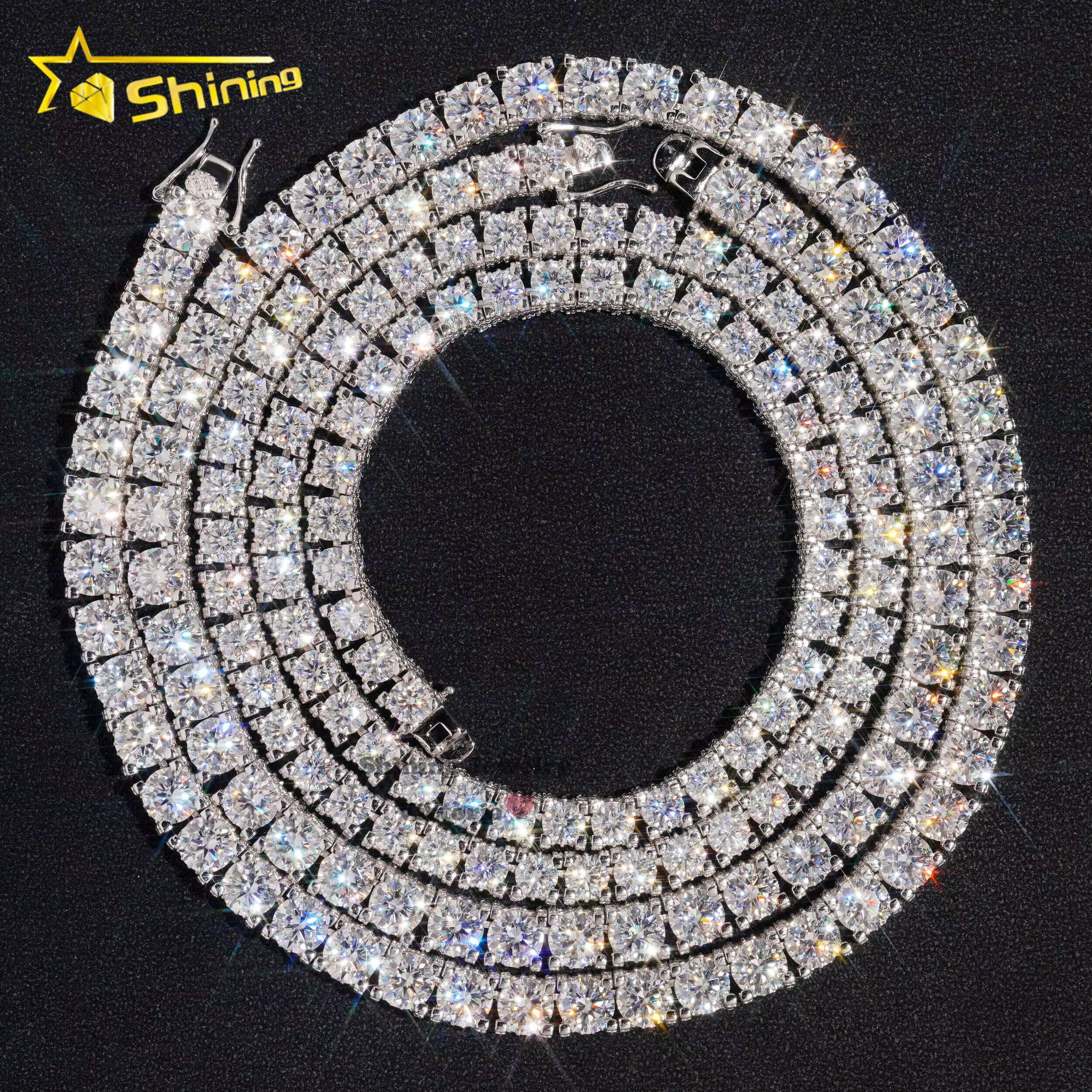 Cheapest Price Luxury Hip Hop Jewelry Mens 5mm 6.5mm 14K Gold Plated VVS Moissanite Diamond Tennis Chain Necklace
