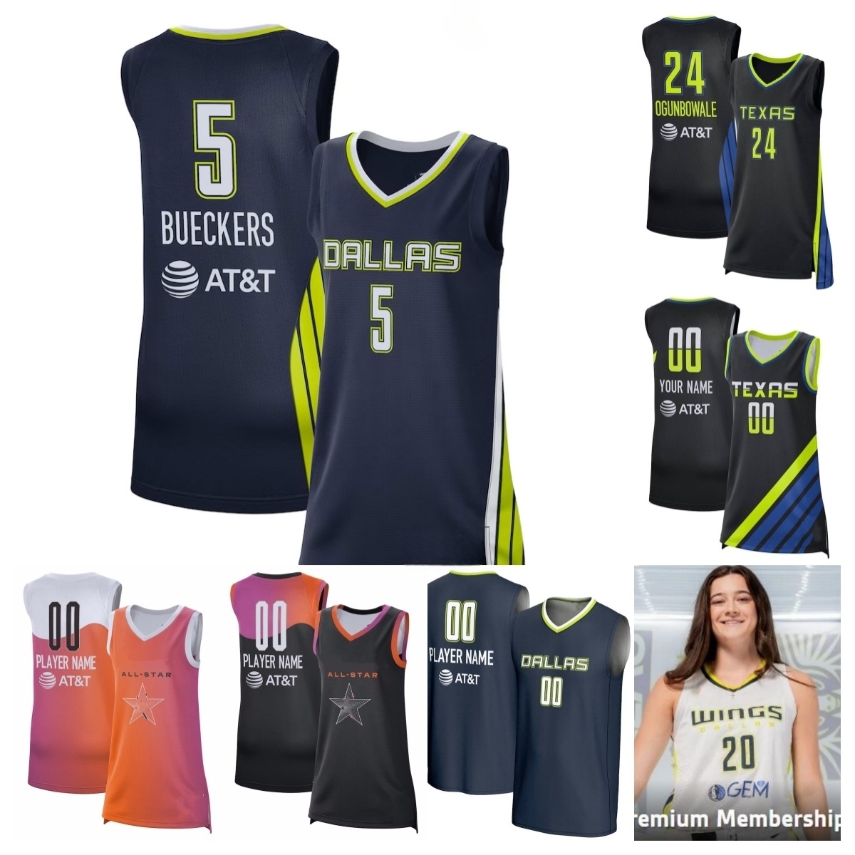 Paige Bueckers Wings Jersey Basketball Arike Ogunbowale Maddy Siegrist NaLyssa Smith DiJonai Carrington Myisha Hines-Allen Teaira McCowan Men Women Youth