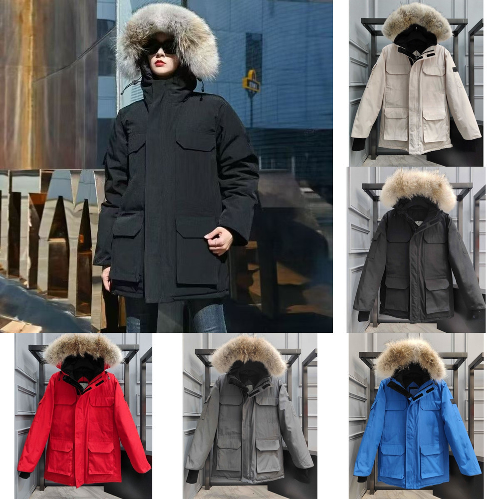 Designer Womens Down Jacket Fashion Brand canada Long Coat Large Pocket Fur Collar Thermal Top Female women goosewomen autumn and winter Large Clothing Coats 09 784