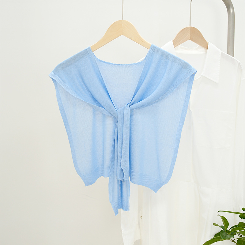 K403 Korean version factory direct sales pure color ice silk waistcoat thin style female net celebrity matching air-conditioned room office shawl