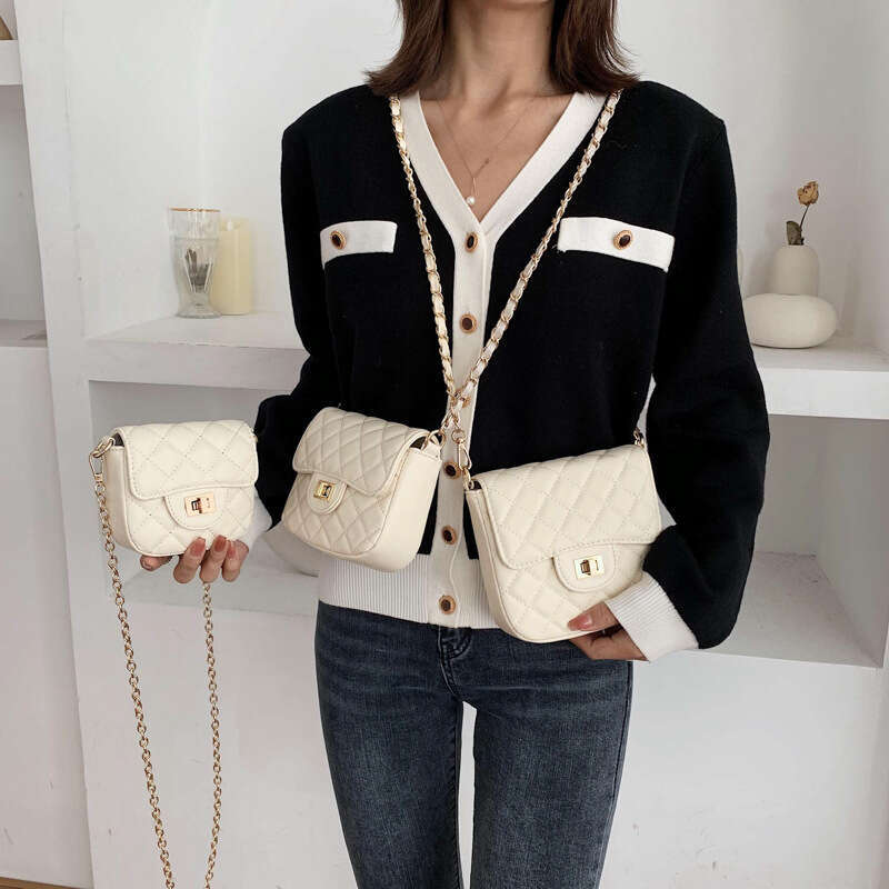 New embroidered thread square bags for women, large, medium and small letter bags, trendy coin purse, shoulder bag, crossbody bag