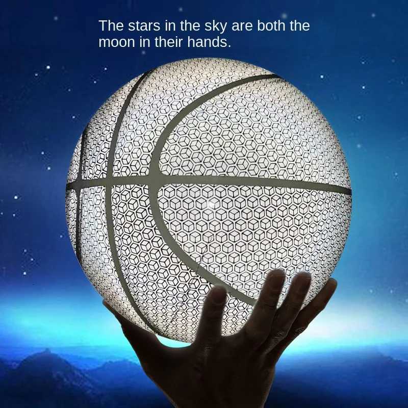 Reflective basketball glowing luminous ball moisture absorption color adult No 7 training basketballW251115