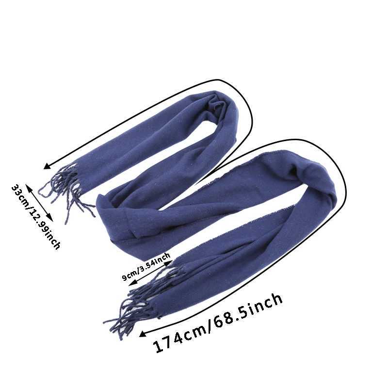 Luxury Wool Scarves Winter Soft Warm Cashmere Shawl Thickened Long Tassel Shawl Warm Scarf Fashion Solid Color Women Man Scarf Y251115