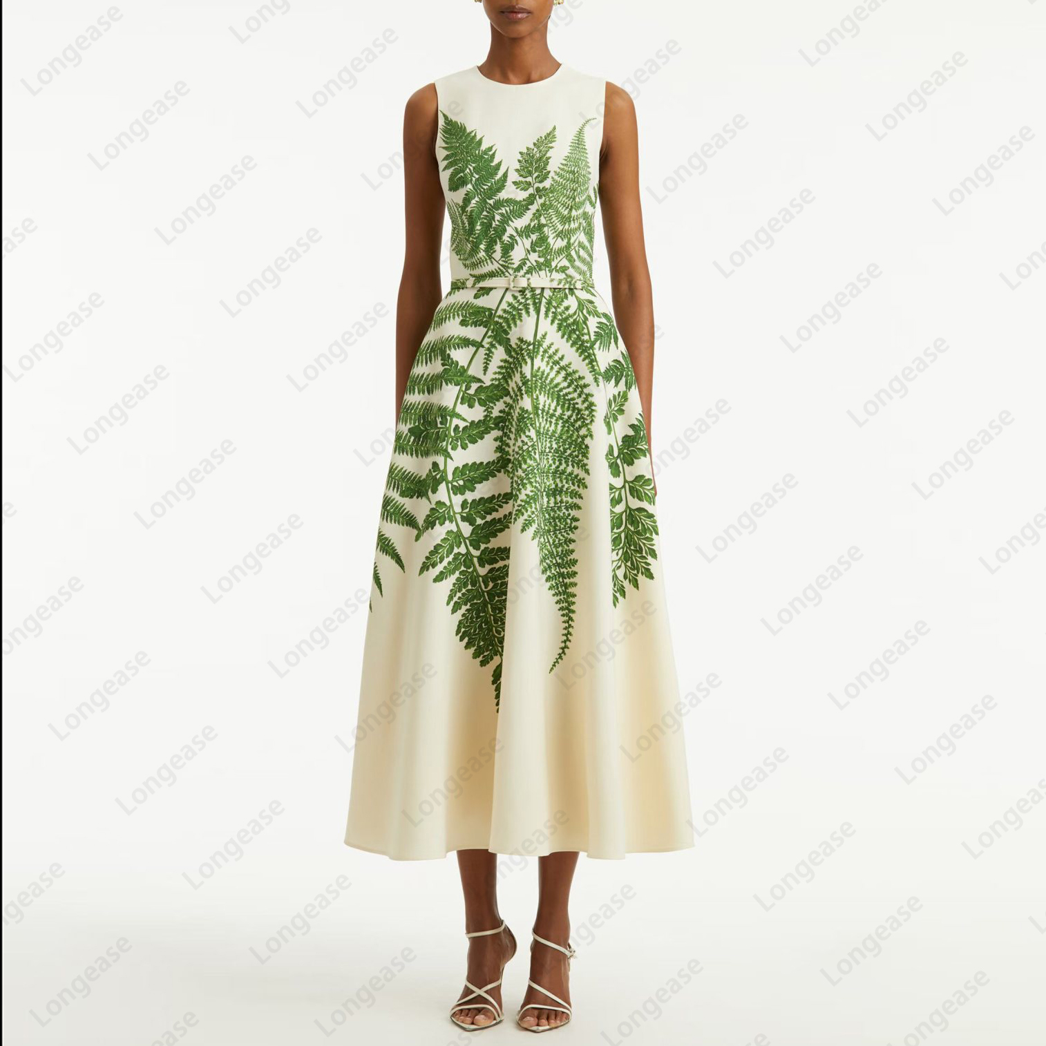 Dress designer dresses for women womens designer clothing dress leaf printed sleeveless midi dress dresses plus size womens clothing designer summer dress